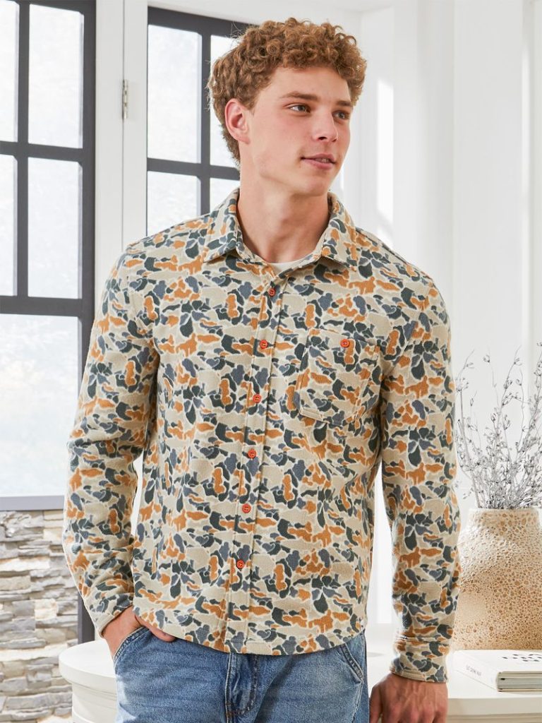 SIMPLY BRUSHED LT CAMO SHACKET