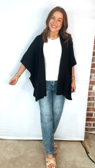 BLACK KNIT SHAWL