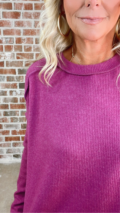 HACCI HI-LOW SWEATER - LT PLUM