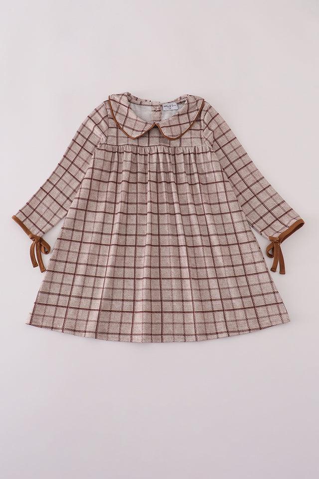 BROWN PLAID DRESS