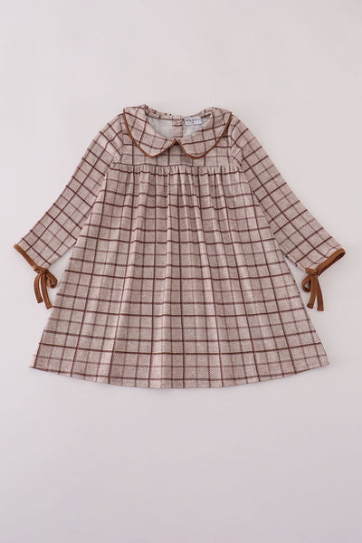 BROWN PLAID DRESS