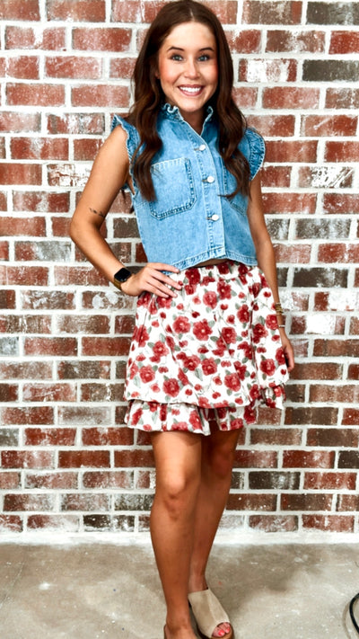 FLORAL MINI SKIRT
