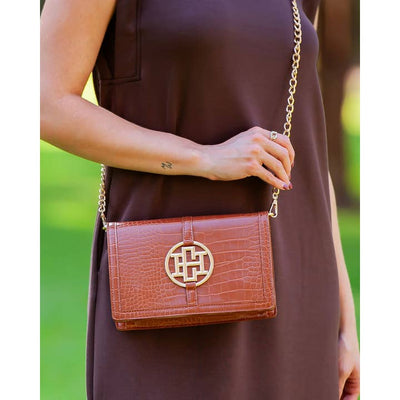 CECILIA CIRCLE LOGO HANDBAG - SADDLE