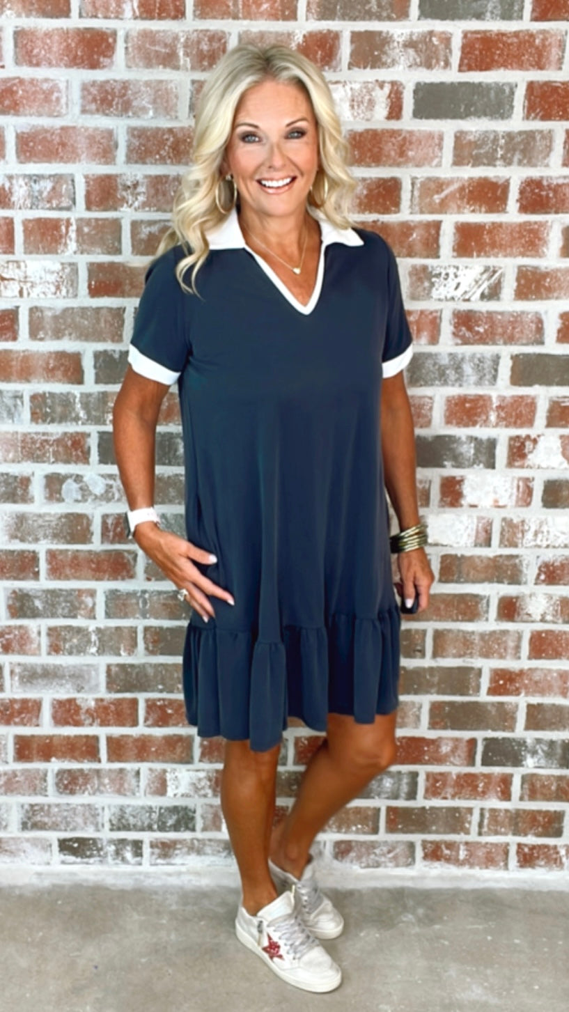 CHARLIE CHARCOAL MINI DRESS