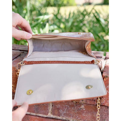 CECILIA CIRCLE LOGO HANDBAG - SADDLE