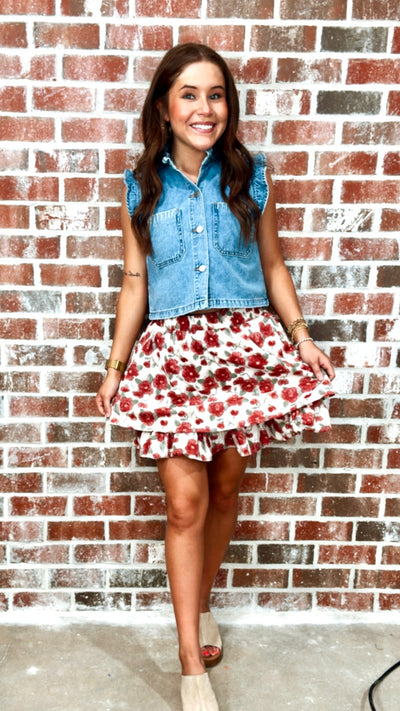 FLORAL MINI SKIRT