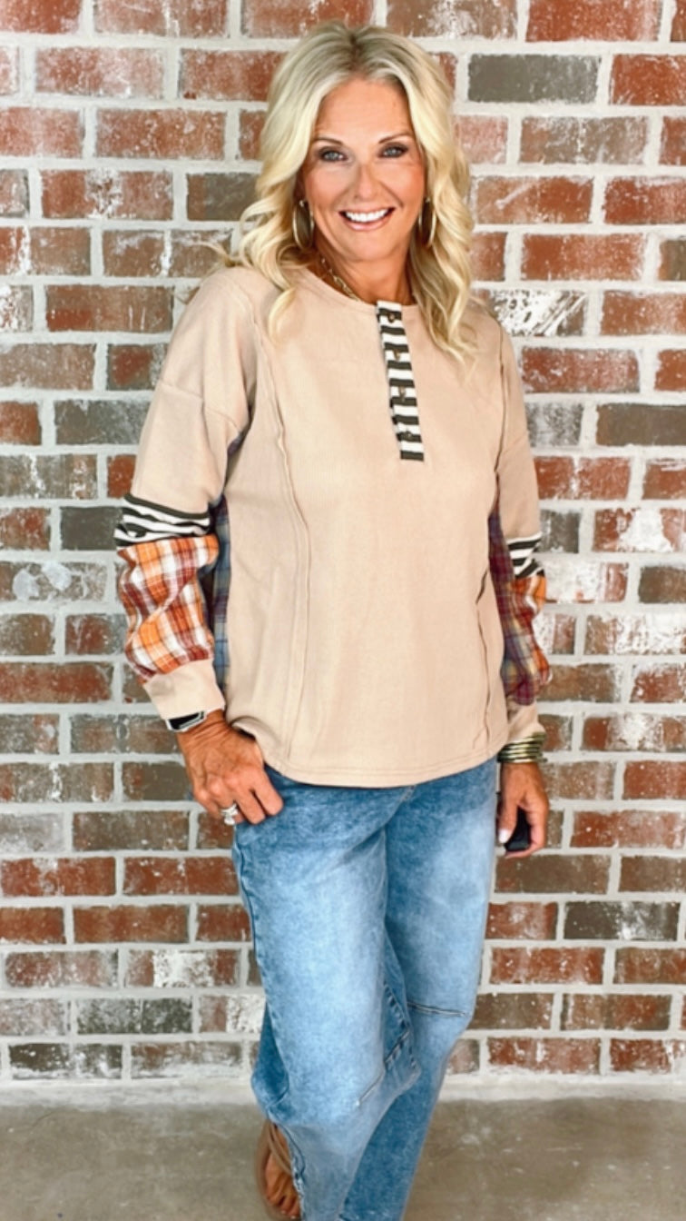 GRACE PLAID PULLOVER