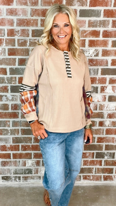 GRACE PLAID PULLOVER