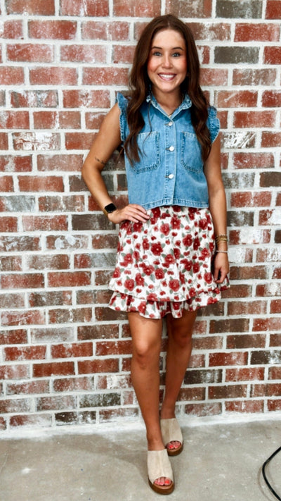 FLORAL MINI SKIRT