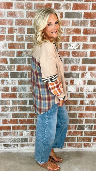 GRACE PLAID PULLOVER