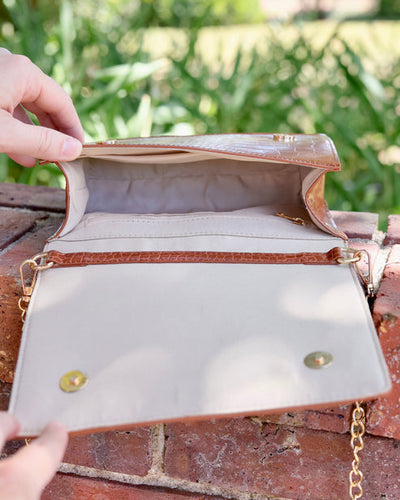 CECILIA CIRCLE LOGO HANDBAG - LATTE