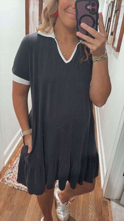 CHARLIE CHARCOAL MINI DRESS