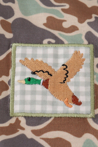 CAMO DUCK RUFFLE HOODIE - GIRL