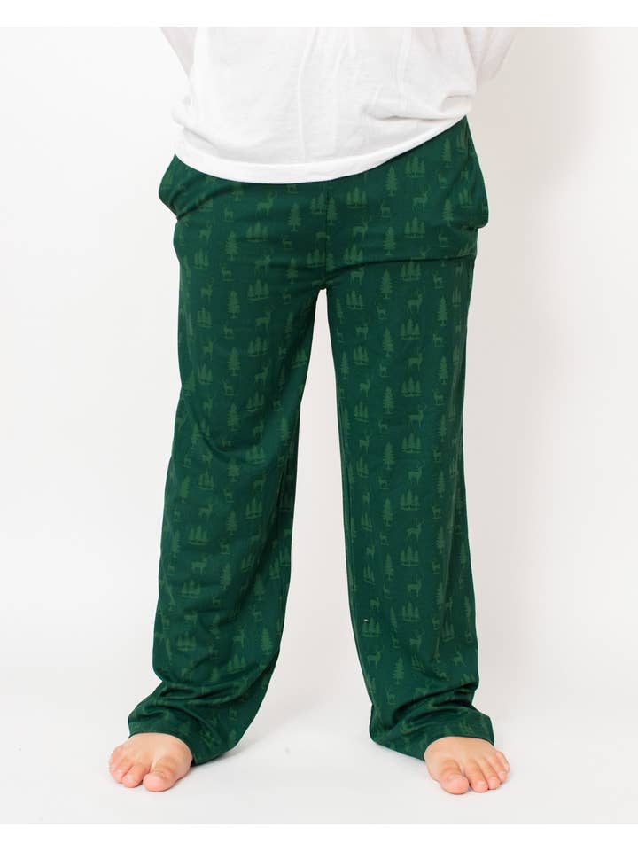 YOUTH WOODSY PJ PANTS - HUNTER GREEN