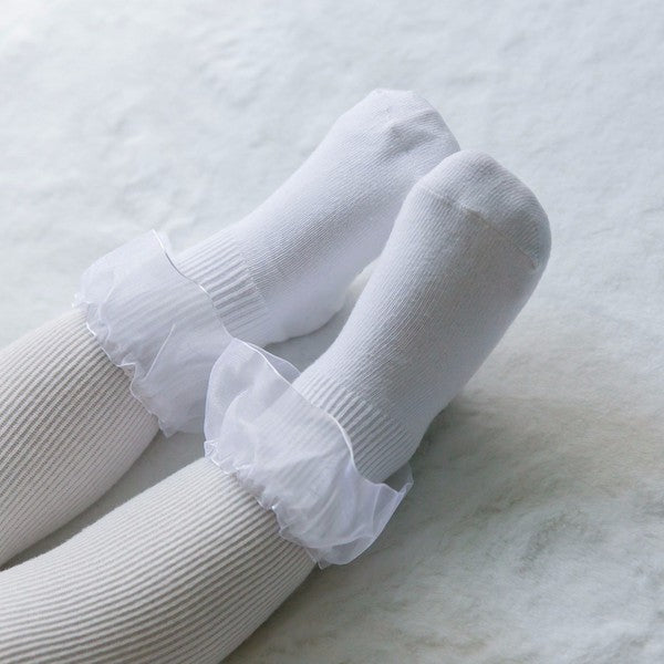 WHITE FRILL ANKLE SOCKS