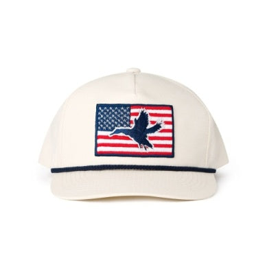 BURLEBO AMERICAN FLAG DUCK CAP - PUTTY