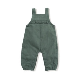 DARK IVY CORDUROY RUFFLE OVERALLS (GIRLS)